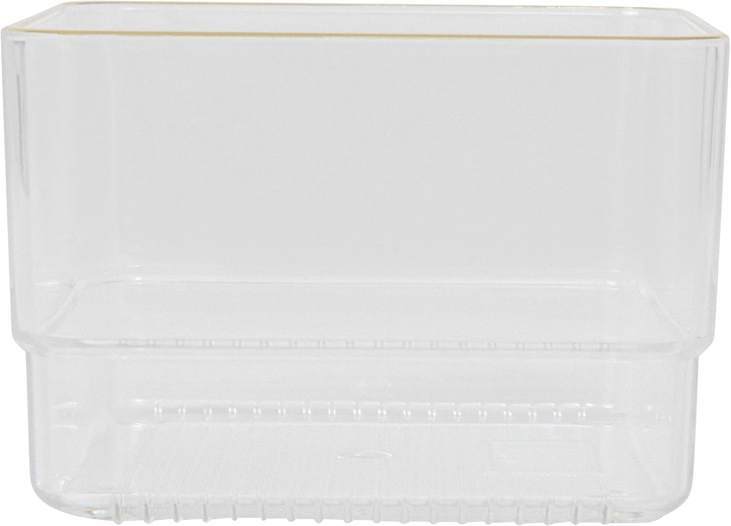 Martha Stewart Kerry Plastic Stackable Office Desk Drawer Organizers, 6" x 3", 6 Pack, with Gold Trim