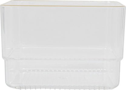 Martha Stewart Kerry Plastic Stackable Office Desk Drawer Organizers, 6" x 3", 6 Pack, with Gold Trim