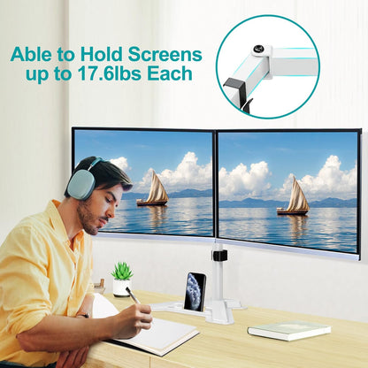 MOUNT PRO Single Monitor Stands Fits 13-32 inch/17.6 lbs Screen, Free-Standing Computer Monitor Mount for Desk, Display Standing with Adjustable Height/Tilt/Swivel/Rotation, VESA 75x75 100x100