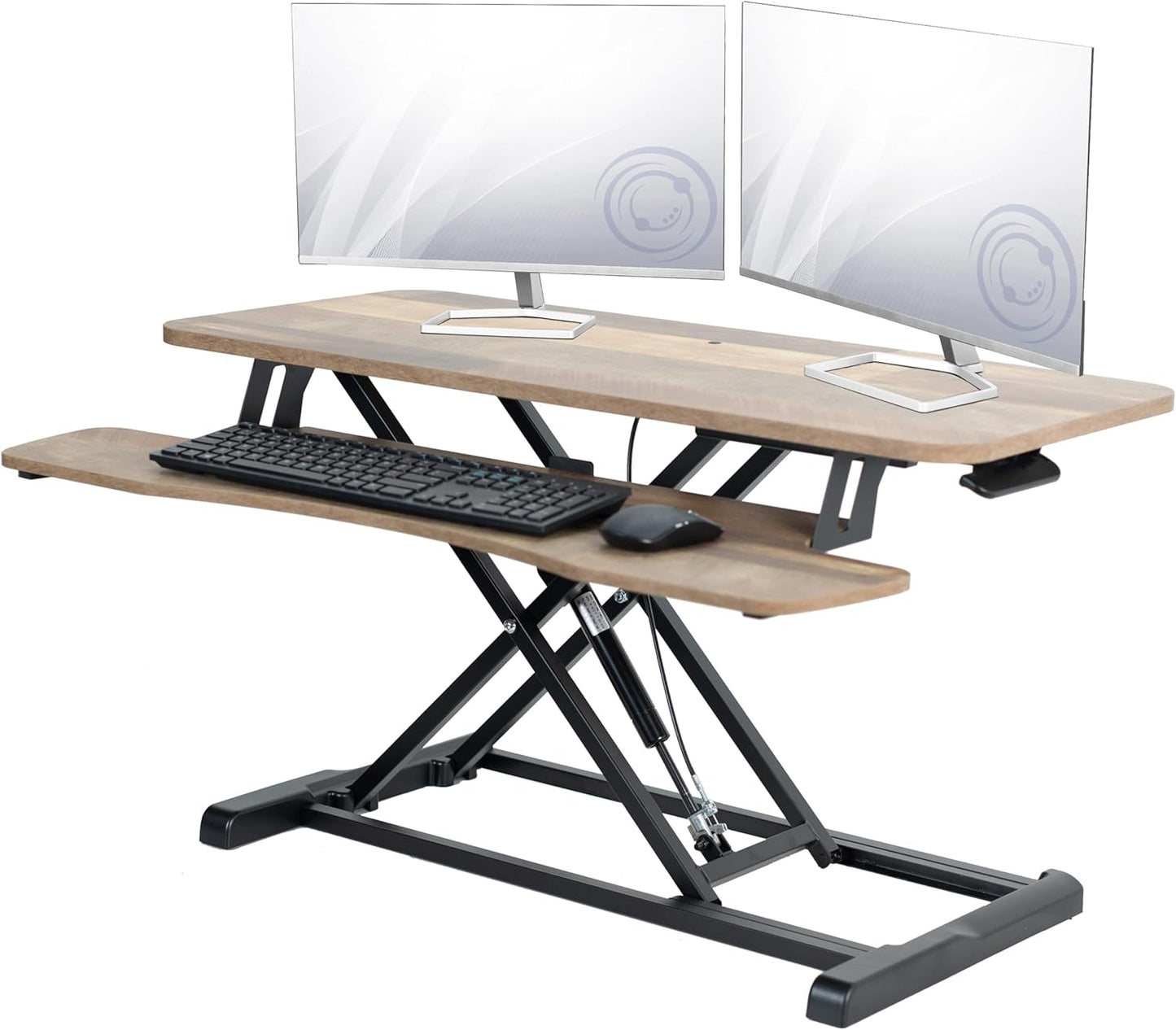VIVO 26 inch Desk Converter, K Series, Height Adjustable Sit to Stand Riser, Dual Monitor and Laptop Workstation with Keyboard Tray, Black, DESK-V026KB