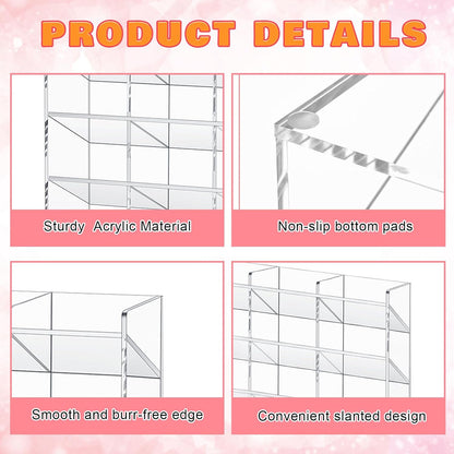 MotiMind Acrylic Pen Organizer Storage for 250 Markers Vertical Marker Organizer Acrylic Pen Display Holder for Office Desk Desktop Stationery Pencil Storage, Clear, 13 x 4 x 12.4 Inch