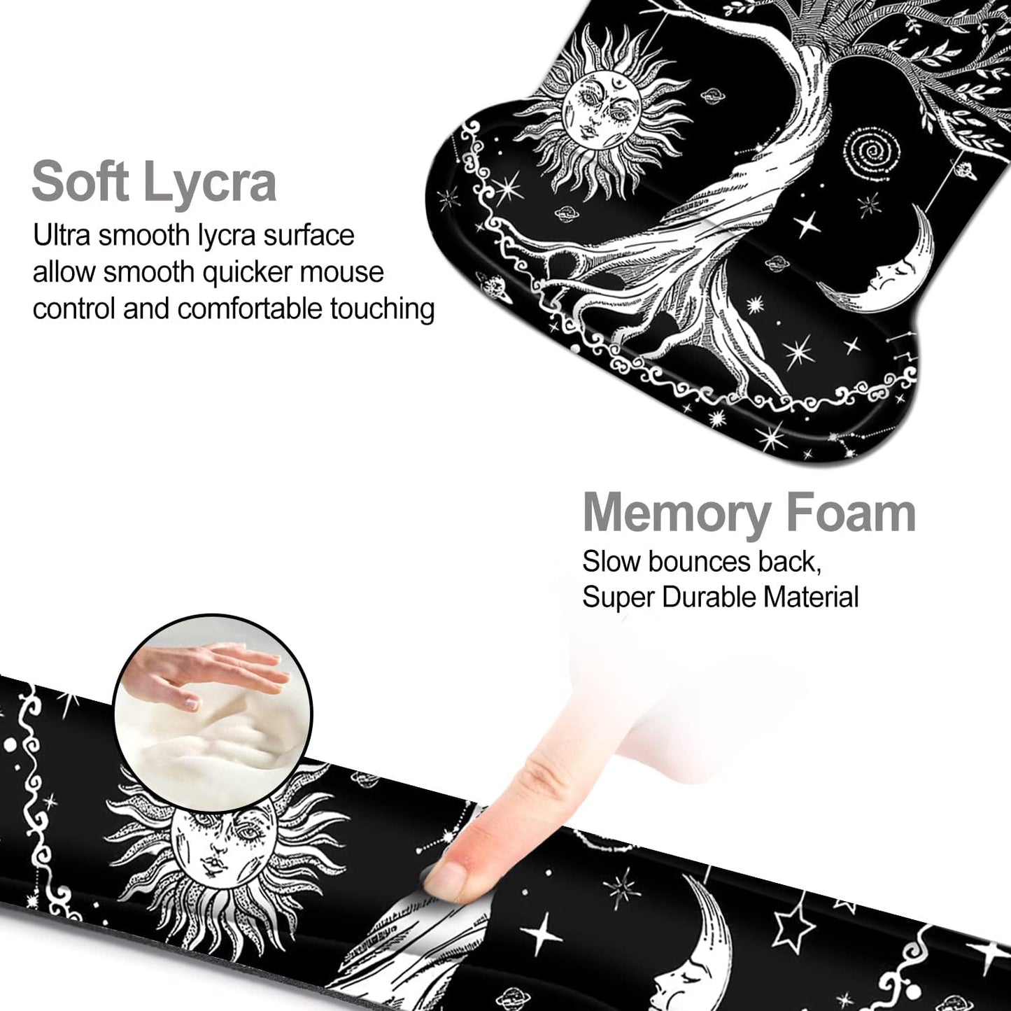 Keyboard Wrist Rest Pad Ergonomic Mouse Pad Set, ToLuLu Gel Mouse Pad Wrist Support for Computer Laptop, Mousepad Keyboard Wrist Support with Memory Foam for Easy Typing Pain Relief, Van Gogh Painting