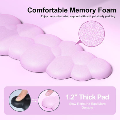 MOKURU Cloud Mouse Pad with Wrist Rest, Cloud Keyboard Wrist Rest, Mouse Pad Wrist Support, Ergonomic Keyboard Mouse Wrist Support White