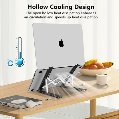 Laptop Stand, Computer Tablet Stand, Adjustable Aluminum Foldable Portable Laptop Holder Riser, Compatible with MacBook Air Pro, Lenovo, HP, Dell, More 10-15.6” Laptops and Tablets (Red)