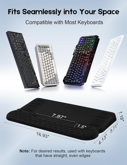 Wrist Rest with Keyboard Stand and Storage Slot, Ergonomic Computer Keyboard Wrist Rest, Soft Memory Foam, Non-Slip Base, Wrist Pad for Keyboard Pad with Wrist Support for Work Study Game