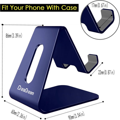 CreaDream Cell Phone Stand, Cradle, Holder, Aluminum Desktop Stand Compatible with Switch, All Smart Phone, iPhone 15 14 13 12 Pro Max Plus Mini Xr X Se 8 SE -Rose Gold