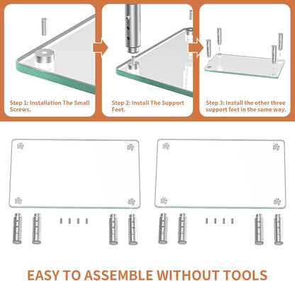 Hemudu Monitor Stand -3 Adjustable Height Monitor Riser, Computer Monitor Stand, Desktop Organizer, Monitor Stand Riser for PC, Computer, Laptop Clear