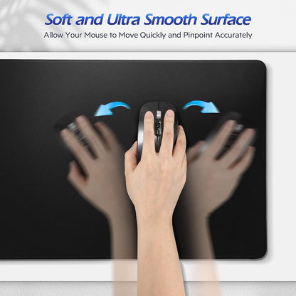 Gimars Upgrade Enlarge Silky and Superfine Fabric Gel Memory Foam Keyboard Wrist Rest Set, Ergonomic Keyboard Mouse Wrist Support for Typing Pain Relief, Comfort for Office, Gaming, Computer