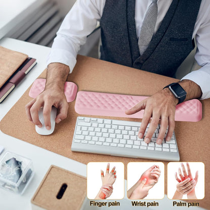 Keyboard Wrist Rest Mouse Wrist Support, Memory Foam Wrist Rest Pad for Computer Laptop, Ergonomic Wrist Cushion Support for Typing Pain Relief, Gaming Home Office, Pink