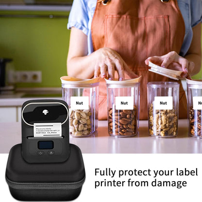 Boobowl Case Compatible with Phomemo M110 Label Maker - Portable Mini Bluetooth Thermal Label Maker Carrying Storage Bag for Printer Labels, USB Cable and Accessories (Box Only) - Orange