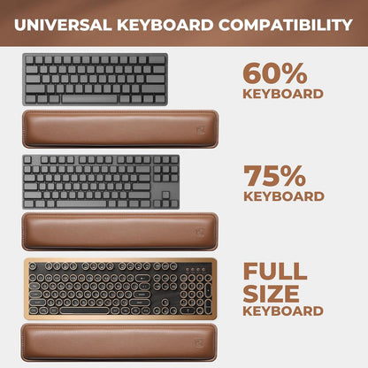 GLENCREAG Ergonomic Keyboard Wrist Rest - PU Leather Cushioned Support for Typing & Gaming, Comfortable Contoured Design for Wrist Pain Relief (Black)