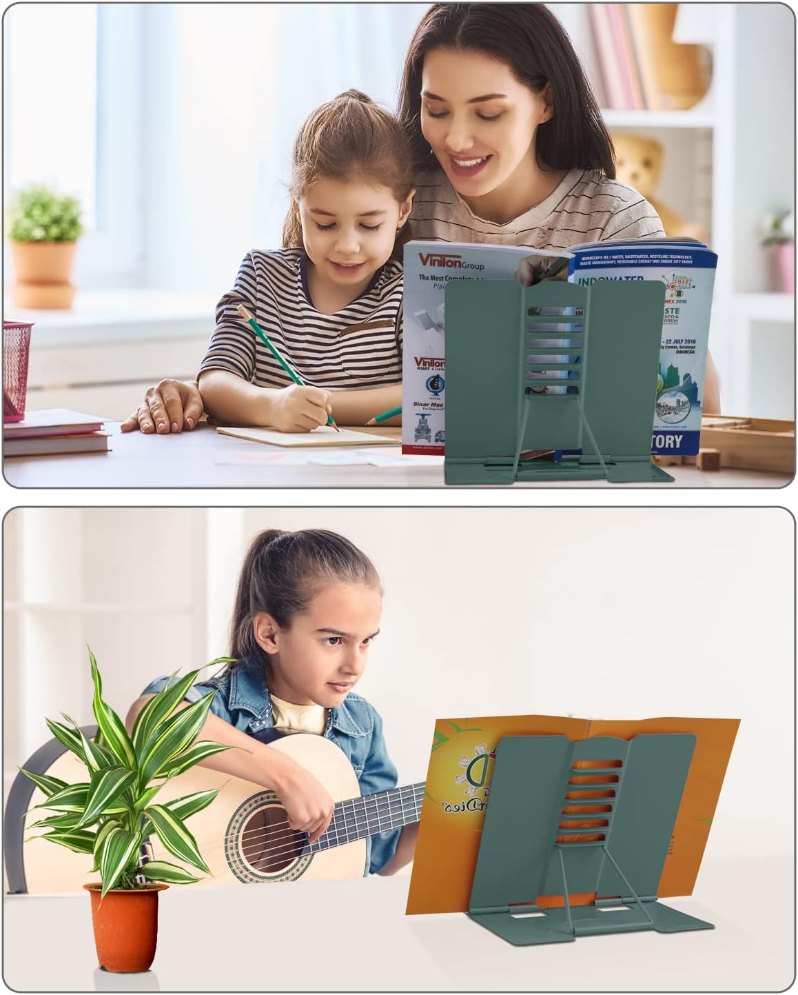 MSDADA Desk Book Stand Metal Reading Rest Book Holder Adjustable Cookbook Documents Holder for Recipes Textbooks Tablet Music Books, Mom Gifts, Gifts for Grandma Mom Mothers Day(Light Purple)