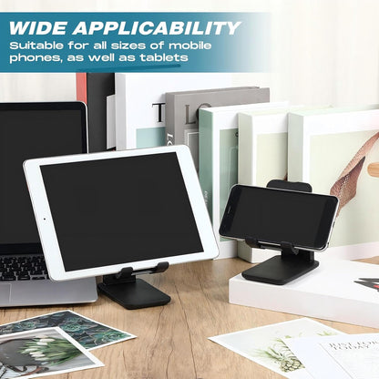 Wonderjune 12 Pcs Cell Phone Stand for Desk Phone Holder Stand Foldable Angle Height Adjustable Portable Holder Tablet for Office Travel Photography (White)
