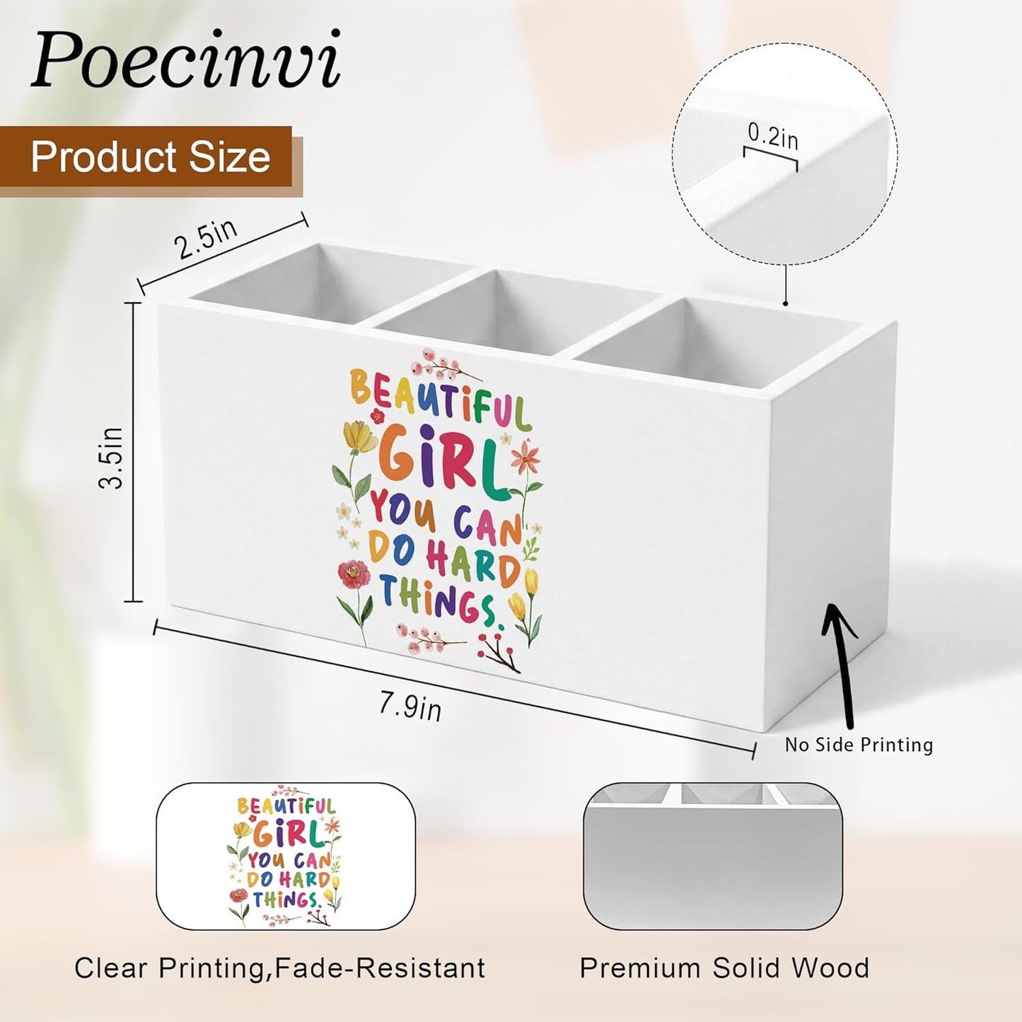 Blue Coquette Bow Pen Holder for Home Office Desk, Girly Office Decor, Preppy Blue Ribbon Bow Aesthetic Wooden Box Sign Pencil Holder for Desk Shelf Organizer