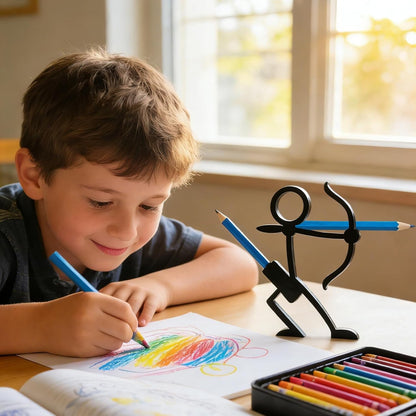 Funny Archer Pencil Holder, 3D Pen Desk Decor Cool Office Desk Organizer for Pencils Pens Creative Office Display Decorations (Archer)