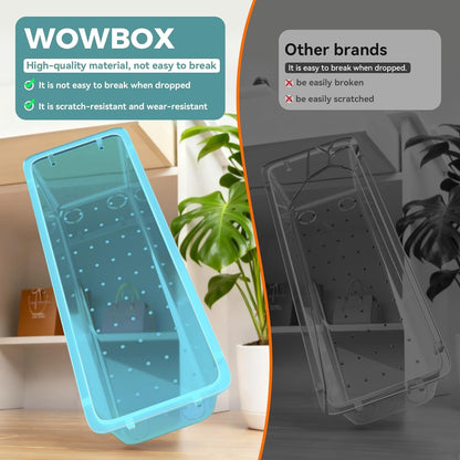 WOWBOX 44 PCS Clear Plastic Drawer Organizer Set, 4 Varied Size storage Bins and Desk Drawer Organizer tool Trays for Makeup, Gadgets, Jewelry and Utensils in Bathroom, Bedroom and Office, Clear Black