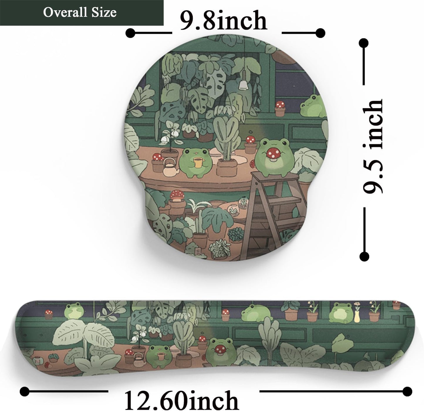 Ghost Book Mousepad with Wrist Rest Halloween Computer Keyboard Mouse Pad Black Cute, Mouse Pad with Wrist Rest for Computer Keyboard, 2 In1 Mousepad with Wrist Support Easy Typing&Relieve Wrist Pai