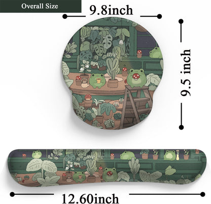 Ghost Book Mousepad with Wrist Rest Halloween Computer Keyboard Mouse Pad Black Cute, Mouse Pad with Wrist Rest for Computer Keyboard, 2 In1 Mousepad with Wrist Support Easy Typing&Relieve Wrist Pai