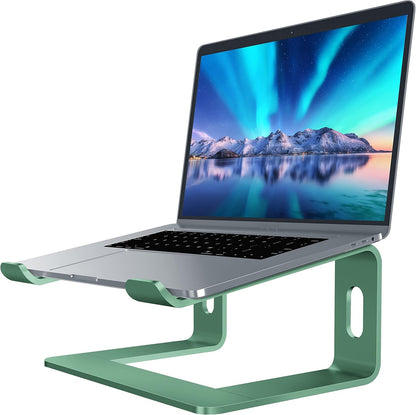 SOUNDANCE Laptop Stand, Aluminum Computer Riser, Ergonomic Laptops Elevator for Desk, Metal Holder Compatible with 10 to 15.6 Inches Notebook Computer, Silver