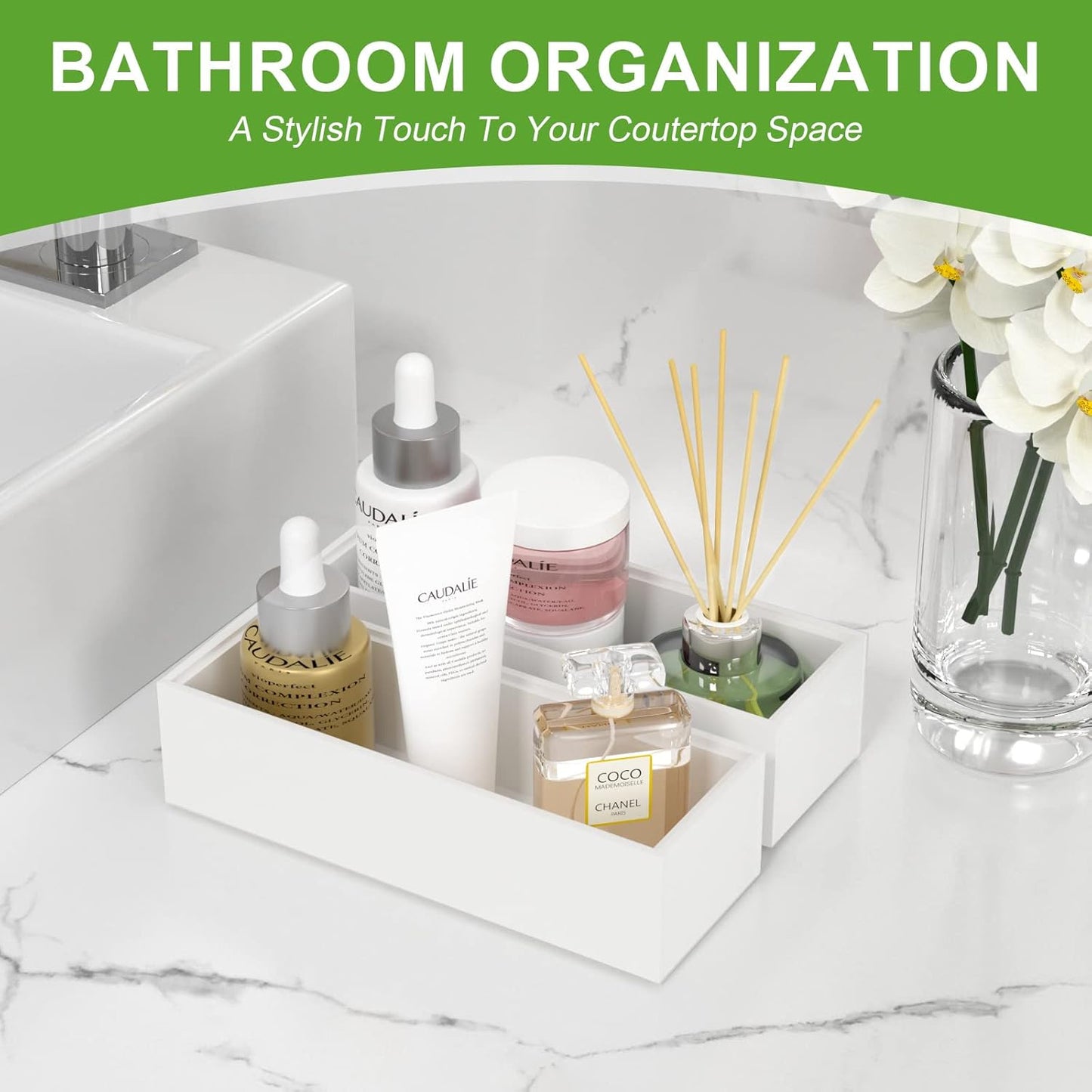 Lixple Bamboo Drawer Organizer, Cutlery Silverware Organizer for Kitchen Drawer, Stackable Utensil Organizer, 2 Pcs Flatware Organizer for Drawer, Wooden Storage Box Tray (Bamboo, 9 X 6 X 2 Inch)