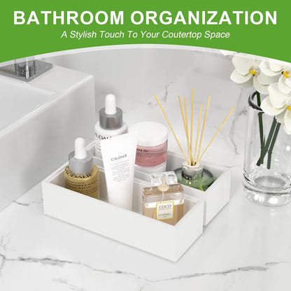 Lixple Bamboo Drawer Organizer, Cutlery Silverware Organizer for Kitchen Drawer, Stackable Utensil Organizer, 2 Pcs Flatware Organizer for Drawer, Wooden Storage Box Tray (Bamboo, 9 X 6 X 2 Inch)