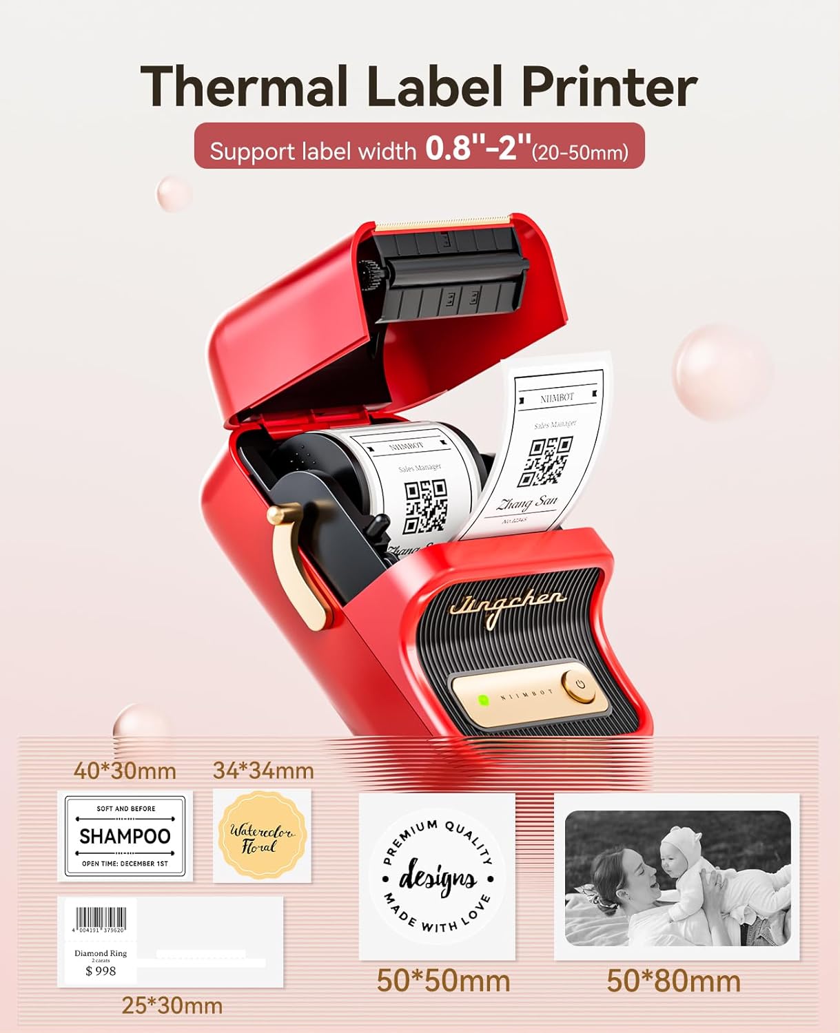NIIMBOT B21 Pro Sticker Printer, 300DPI, Fun APP, Portable Inkless Label Printer, Bluetooth Sticker Maker for DIY Crafts, Notes, Scrapbook, Photo, Custom Labels & Gifts,Home Organization (White)