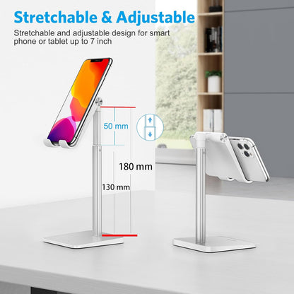 OMOTON Cell Phone Stand, Adjustable Angle Height Desk Phone Dock Holder for iPhone Air 17 Pro Max/Plus/XS/XR, Samsung Galaxy S20 / S10 / S9 / S8 and Other Phones (3.5-7.0-Inch)
