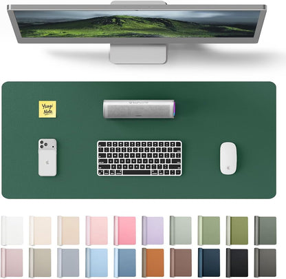 YSAGi Leather Desk Protector, Office Mat, Large Mouse Mat, Non-Slip PU Leather Blotter, Laptop Pad, Waterproof Writing Pad for Office and Home (Light Pink, 23.6" x 13.8") - Colors B