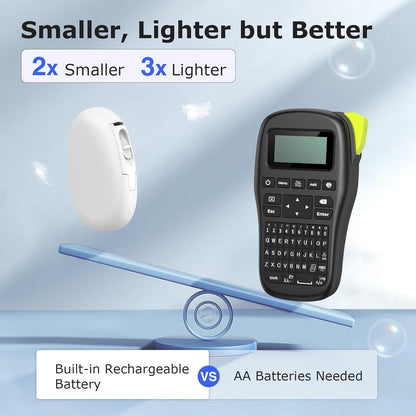 SUPVAN E10 Bluetooth Label Maker Machine with Tape, Continuous Waterproof Label, Versatile App with 35 Fonts and 1k+ Icons, Label Printer for Home, Kitchen, School, Office Organization, Green