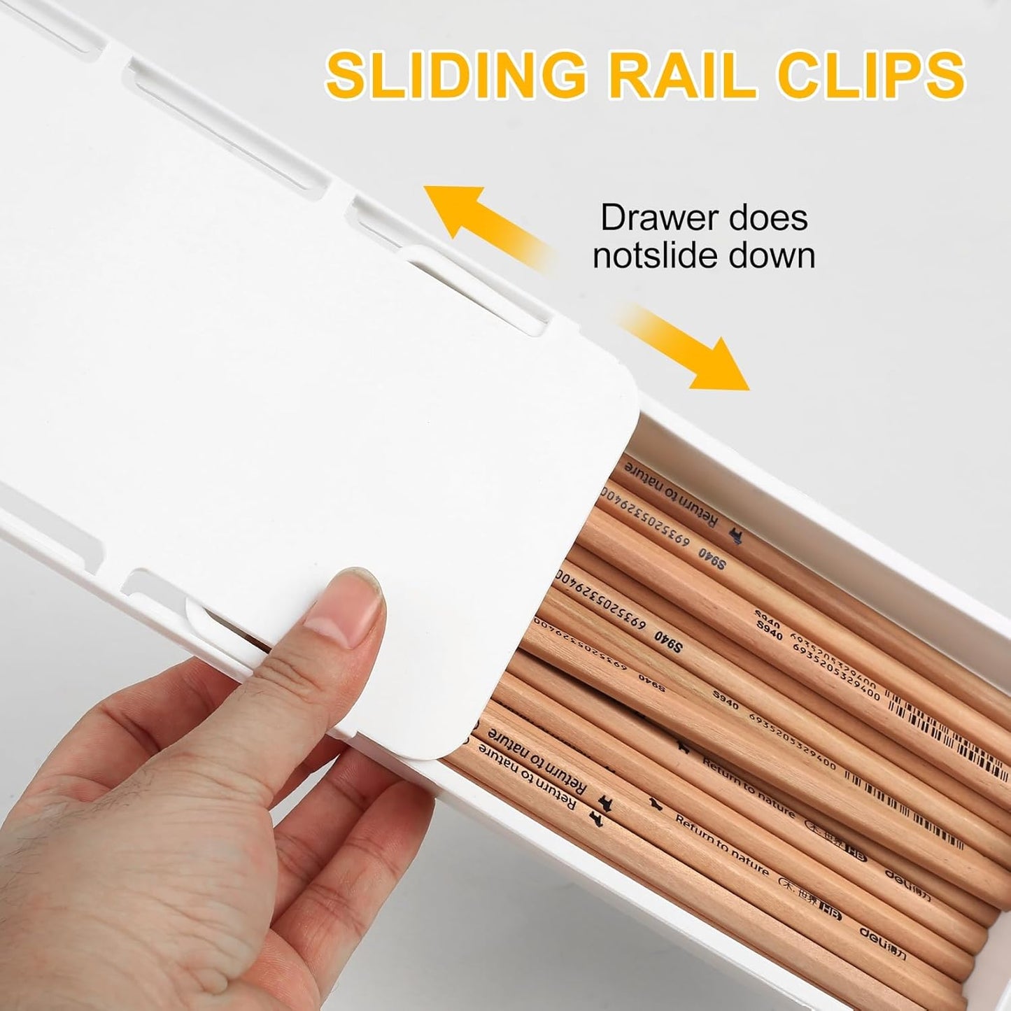2pcs Under Desk Drawers - Self-Adhesive Hidden Undermount, Slide-Out Storage Organizer for Office & Home (S+L Size)
