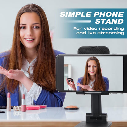 Wonderjune 12 Pcs Cell Phone Stand for Desk Phone Holder Stand Foldable Angle Height Adjustable Portable Holder Tablet for Office Travel Photography (White)
