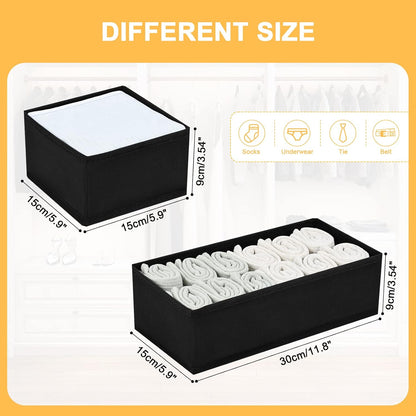 DIMJ Drawer Organizers Clothes, Dresser Organizer Bins for Baby Clothes,Underwear and Sock, Fabric Closet Organization and Storage Boxs, Drawer Dividers for Nursery, Clothing, Tie - 4 Pack, Beige