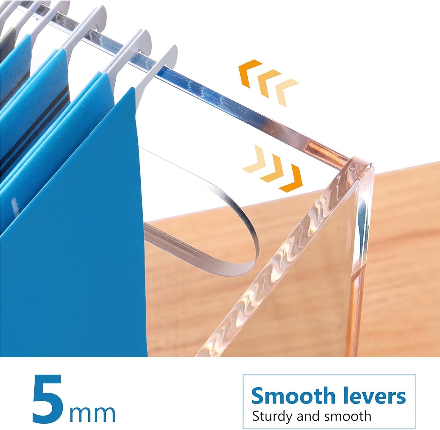 DINGHUO Acrylic File Folder Organizer, Hanging File Organizer Box, File Holder with Handles for Letter Size, Clear File Box Desktop Folder Storage for Office Home Work -1 Pack
