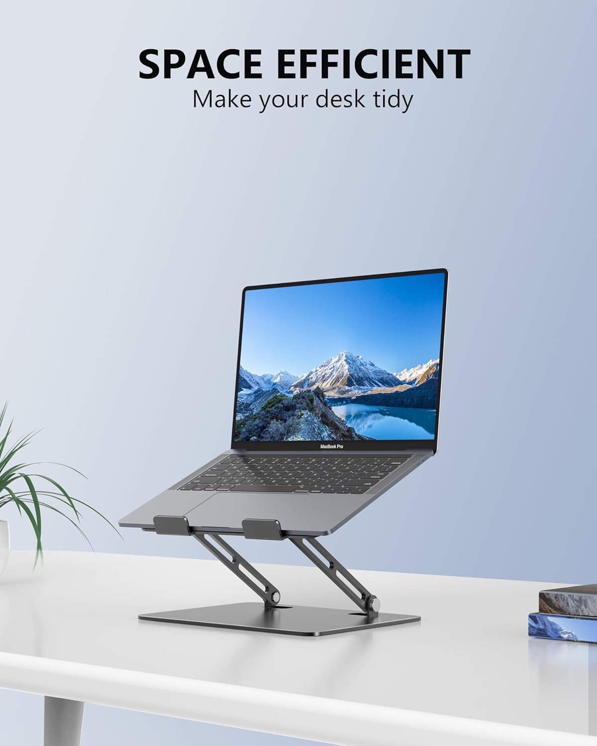 JCZT Adjustable Laptop Stand for Desk, Metal Foldable Laptop Riser, Portable Laptop Holder Mount, Ventilated Cooling Computer Notebook Stand for MacBook Air Pro, All 10-16'' Notebooks Laptops, Gold