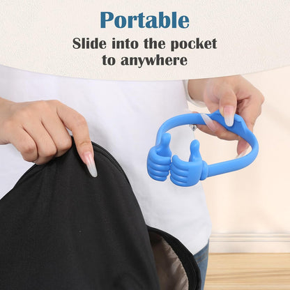 Honsky Thumbs-up Cell Phone Stand Holder,Tablet Stand Cradle for Desk Desktop Smartphone Cellphone Mobile Phone,Tablets - Universal, Adjustable Flexible,Blue