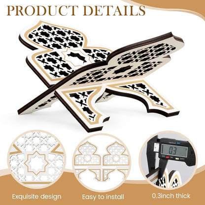 Weysat Quran Stand Bible Stands for Reading Quran Bible Holder Rehal Wooden Carved Eid Decorative Book Shelf Islamic Rehal Gift for Reading Religious Texts Durable Support