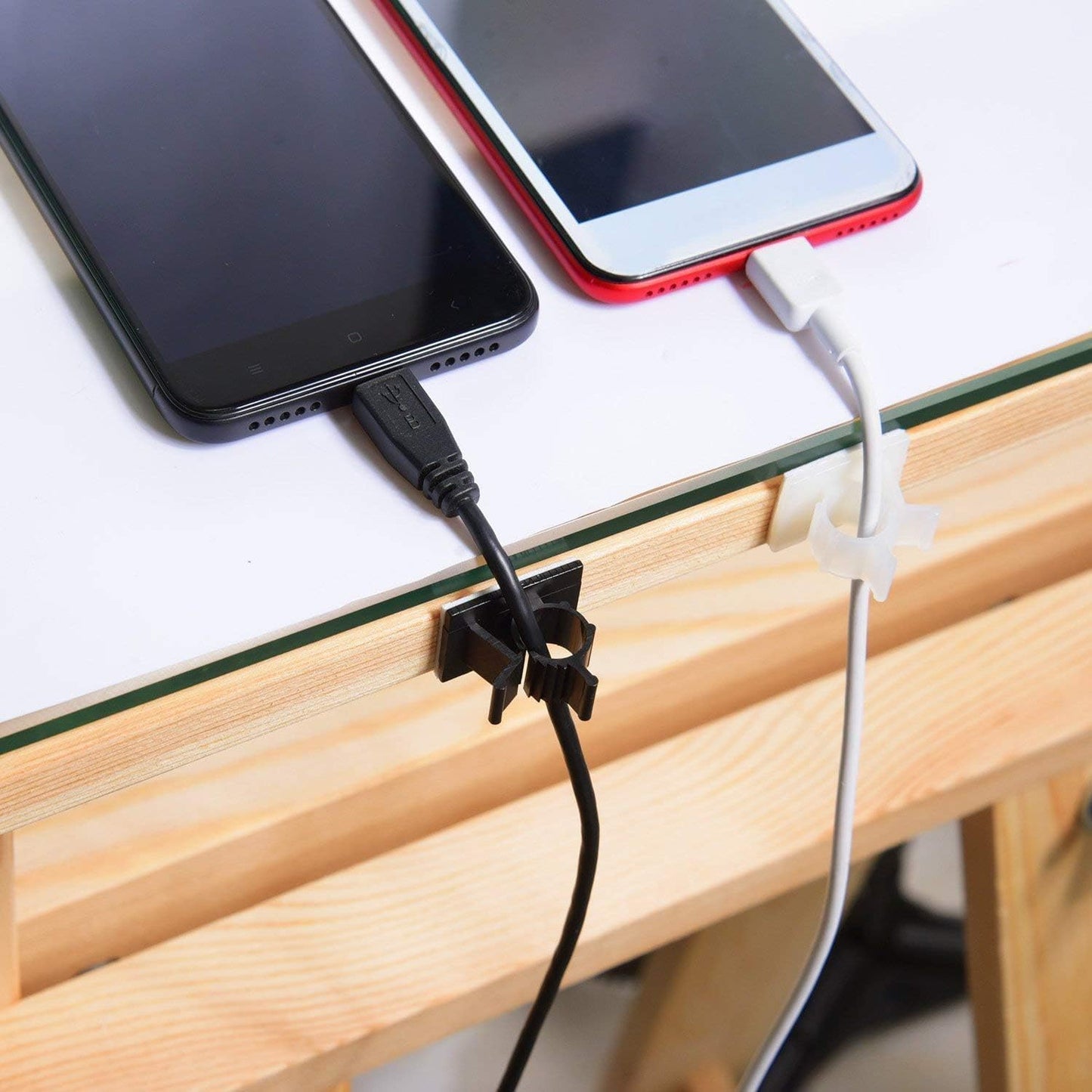 Viaky 30 Pcs Black Clips Self Adhesive Backed Nylon Wire Adjustable Cable Clips Adhesive Cable Management Drop Wire Holder