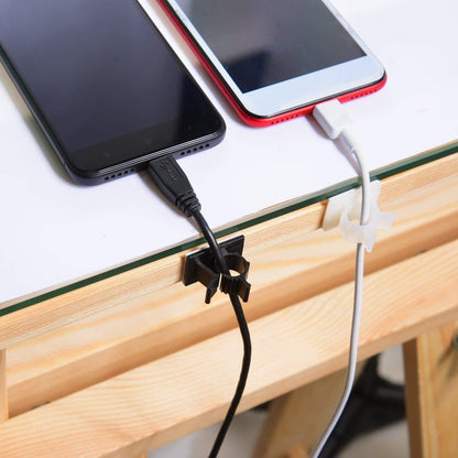 Viaky 30 Pcs Black Clips Self Adhesive Backed Nylon Wire Adjustable Cable Clips Adhesive Cable Management Drop Wire Holder