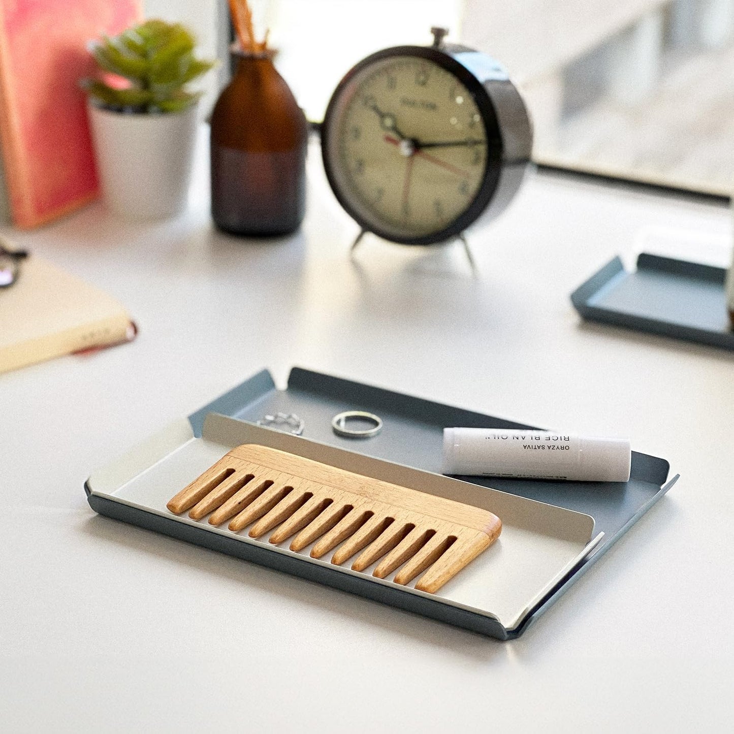Aluminum Organizer Tray for Desk & Entryway - Minimalist Metal Catchall for Keys, Jewelry, Wallet | A7 Tall, Azure | by PROGETTO2.70