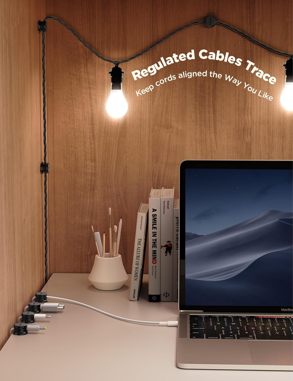 9 Pack Cable Management Cord Holder, JOYROOM Magnetic Cable Clips Adhesive Wire Hider, Cord Organizer for Desk Bedside Nightstand Table Desktop USB Wall Car Office Workspace Accessories, Black