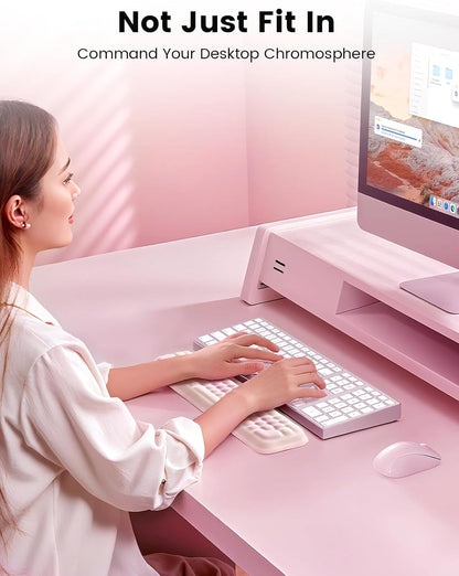 Meatanty Keyboard and Mouse Wrist Rest Set, Computer Wrist Pad Support, Ergonomic Keypad Hand Rest Combo, Memory Foam Typing Desk Accessory Carpal Tunnel Cushion, Laptop Office Home School Women Cute