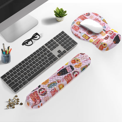 Ghost Book Mousepad with Wrist Rest Halloween Computer Keyboard Mouse Pad Black Cute, Mouse Pad with Wrist Rest for Computer Keyboard, 2 In1 Mousepad with Wrist Support Easy Typing&Relieve Wrist Pai