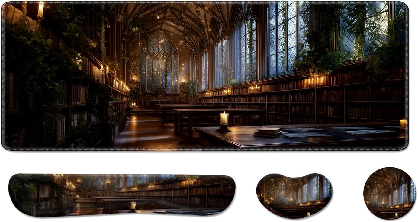 Desk Pad and Keyboard Wrist Rest, Large Mouse Pad + Keyboard Pad+Mouse Wrist Support, Non-Slip Desk Mat Protector for Office, Home 31.5×11.8 Inches Anime Dragon