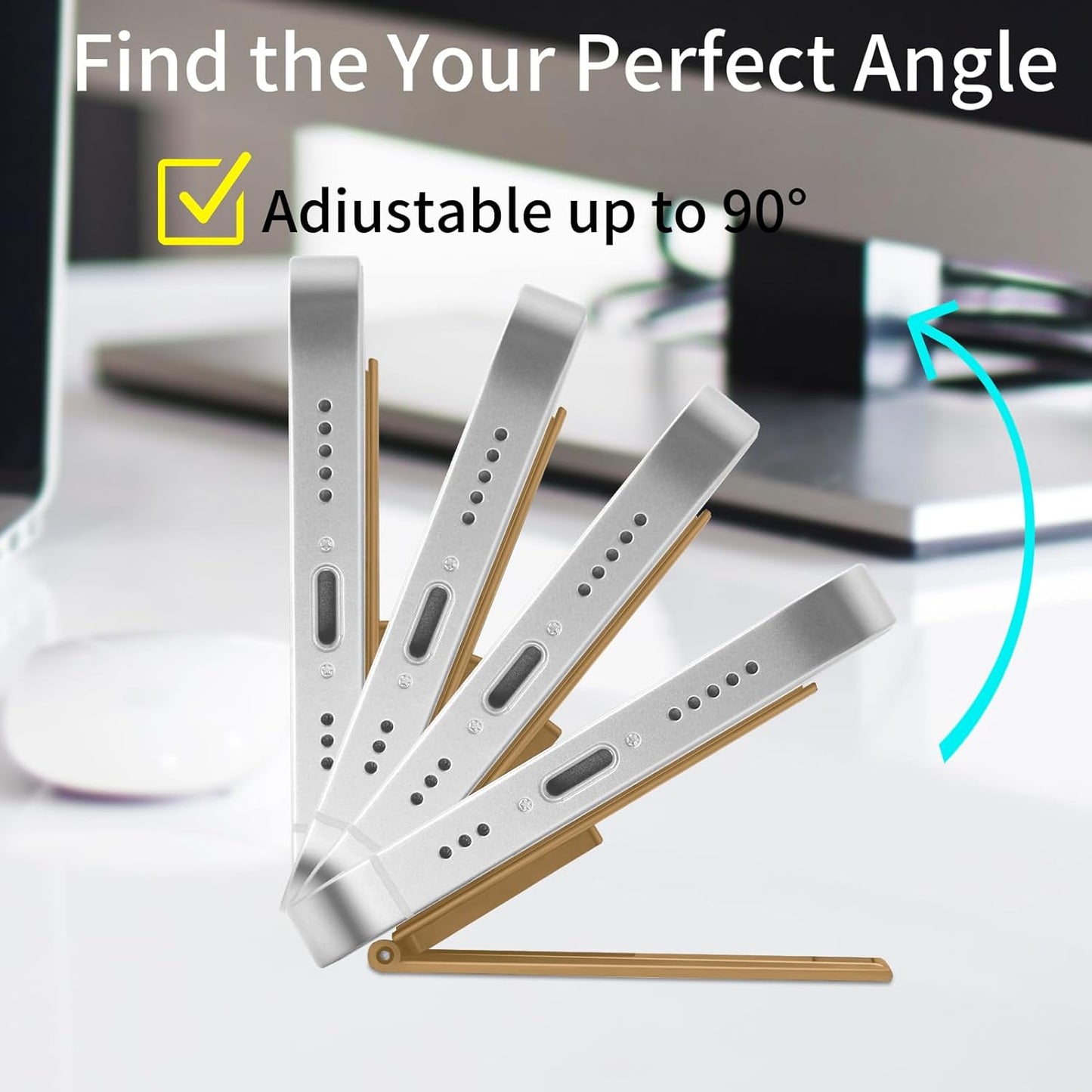 Mini Phone Kickstand, Folding Invisible Portable Metal Cell Phone Stand Holder for Desk, Compatible with iPhone, Samsung and All Cellphones, Black