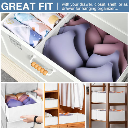 Criusia Drawer Organizer Clothes 12 Pack, Dresser Organizer for Nursery Bedroom Closet Organization and Storage - Baby Clothes Organizer Bins - Drawer Divider for Sock Underwear Bra Ties (Grey)