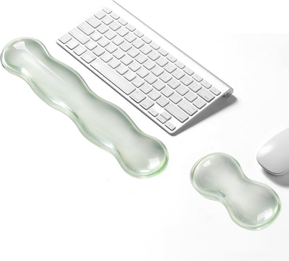 Clear Gel Wrist Rest for Keyboard, Keyboard Wrist Rest for Typing Pain Relief, Ergonomic Keyboard Arm Rest, Suitable for Office, Gaming, Computer, Laptop - Pink