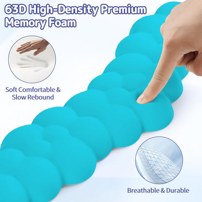 Sushret Cloud Wrist Rest for Keyboard and Mouse, Memory Foam PU Leather Keyboard Wrist Rest with Ergonomic Support, Non-Slip Base, Cute Arm Rest Pad & Palm Cushion, Office Desk Accessory, White