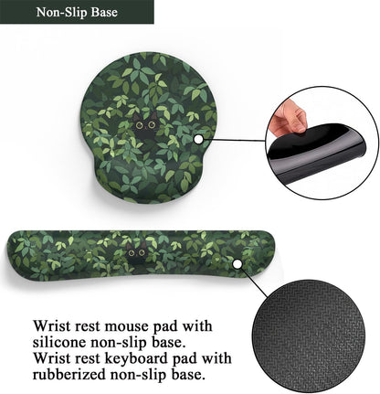Ghost Book Mousepad with Wrist Rest Halloween Computer Keyboard Mouse Pad Black Cute, Mouse Pad with Wrist Rest for Computer Keyboard, 2 In1 Mousepad with Wrist Support Easy Typing&Relieve Wrist Pai