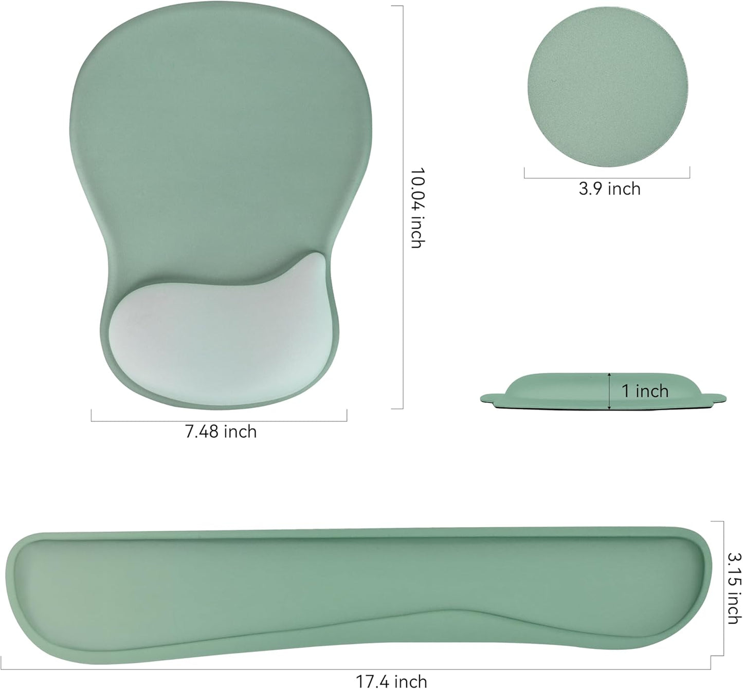Wrist Rest Support for Mouse Pad Keyboard Set Circle Coaster Gaming Mouse Pad Ergonomic Gel Memory Foam Set for Computer, Laptop, Office, Pain Relief, Comfortably Typing Flowers KM-39