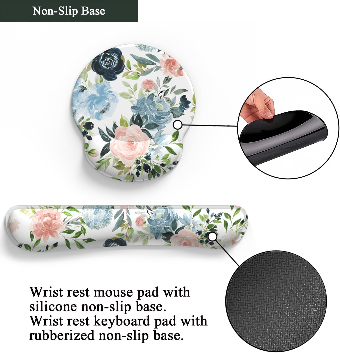 Ghost Book Mousepad with Wrist Rest Halloween Computer Keyboard Mouse Pad Black Cute, Mouse Pad with Wrist Rest for Computer Keyboard, 2 In1 Mousepad with Wrist Support Easy Typing&Relieve Wrist Pai